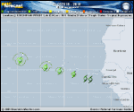 Tropical Depression  forecast track map as of National Hurricane Center discussion number 2