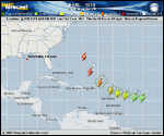 Tropical Storm EARL forecast track map as of National Hurricane Center discussion number 12