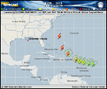 Tropical Storm EARL forecast track map as of National Hurricane Center discussion number 15