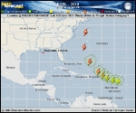 Hurricane EARL forecast track map as of National Hurricane Center discussion number 17