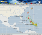 Hurricane EARL forecast track map as of National Hurricane Center discussion number 19