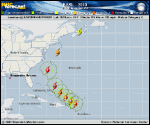 Hurricane EARL forecast track map as of National Hurricane Center discussion number 22