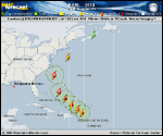 Hurricane EARL forecast track map as of National Hurricane Center discussion number 23