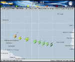 Tropical Depression SEVEN forecast track map as of National Hurricane Center discussion number 2