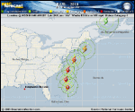 Hurricane EARL forecast track map as of National Hurricane Center discussion number 32