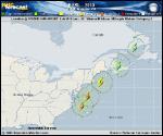 Hurricane EARL forecast track map as of National Hurricane Center discussion number 36