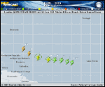 Tropical Storm EARL forecast track map as of National Hurricane Center discussion number 4