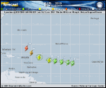 Tropical Storm EARL forecast track map as of National Hurricane Center discussion number 6