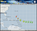 Tropical Storm EARL forecast track map as of National Hurricane Center discussion number 8