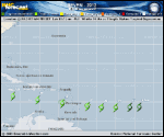 Tropical Depression SEVEN forecast track map as of National Hurricane Center discussion number 1