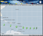 Tropical Depression SEVEN forecast track map as of National Hurricane Center discussion number 2