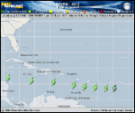Tropical Depression SEVEN forecast track map as of National Hurricane Center discussion number 4