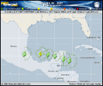 Tropical Storm Franklin forecast track map as of National Hurricane Center discussion number 5
