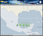Tropical Storm Franklin forecast track map as of National Hurricane Center discussion number 9