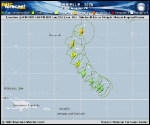 Tropical Storm Gabrielle forecast track map as of National Hurricane Center discussion number 12