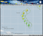 Tropical Storm Gabrielle forecast track map as of National Hurricane Center discussion number 14