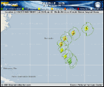 Tropical Storm Gabrielle forecast track map as of National Hurricane Center discussion number 17