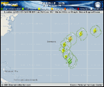 Tropical Storm Gabrielle forecast track map as of National Hurricane Center discussion number 18