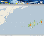 Hurricane Gabrielle forecast track map as of National Hurricane Center discussion number 27