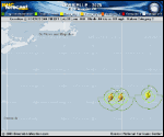 Hurricane Gabrielle forecast track map as of National Hurricane Center discussion number 33