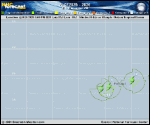Tropical Depression  forecast track map as of National Hurricane Center discussion number 38