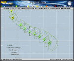 Tropical Storm Gabrielle forecast track map as of National Hurricane Center discussion number 4