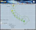 Tropical Storm Gabrielle forecast track map as of National Hurricane Center discussion number 8