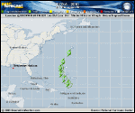 Tropical Storm FIONA forecast track map as of National Hurricane Center discussion number 10
