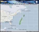 Tropical Storm FIONA forecast track map as of National Hurricane Center discussion number 14