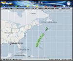 Tropical Storm FIONA forecast track map as of National Hurricane Center discussion number 15