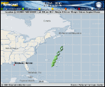 Tropical Storm FIONA forecast track map as of National Hurricane Center discussion number 16