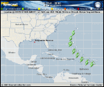Tropical Storm FIONA forecast track map as of National Hurricane Center discussion number 4