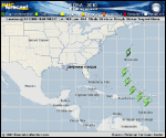 Tropical Storm FIONA forecast track map as of National Hurricane Center discussion number 6