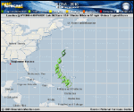 Tropical Storm FIONA forecast track map as of National Hurricane Center discussion number 9