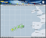 Hurricane GORDON forecast track map as of National Hurricane Center discussion number 17