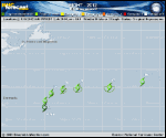 Tropical Depression EIGHT forecast track map as of National Hurricane Center discussion number 1