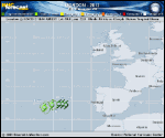 Tropical Storm GORDON forecast track map as of National Hurricane Center discussion number 20