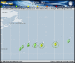 Tropical Storm GORDON forecast track map as of National Hurricane Center discussion number 3