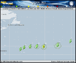 Tropical Storm GORDON forecast track map as of National Hurricane Center discussion number 4