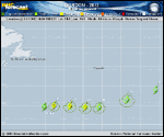 Tropical Storm GORDON forecast track map as of National Hurricane Center discussion number 6
