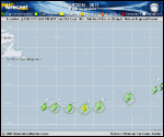Tropical Storm GORDON forecast track map as of National Hurricane Center discussion number 7