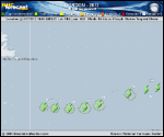 Tropical Storm GORDON forecast track map as of National Hurricane Center discussion number 8
