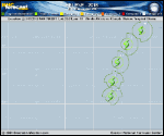 Tropical Storm Helene forecast track map as of National Hurricane Center discussion number 26