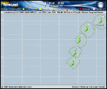 Tropical Storm Helene forecast track map as of National Hurricane Center discussion number 27