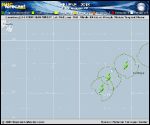 Tropical Storm Helene forecast track map as of National Hurricane Center discussion number 31