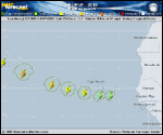 Tropical Storm Helene forecast track map as of National Hurricane Center discussion number 6