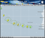 Tropical Storm Helene forecast track map as of National Hurricane Center discussion number 8