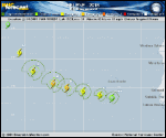 Tropical Storm Helene forecast track map as of National Hurricane Center discussion number 9