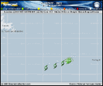 Tropical Depression  forecast track map as of National Hurricane Center discussion number 23
