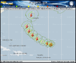 Hurricane Humberto forecast track map as of National Hurricane Center discussion number 12